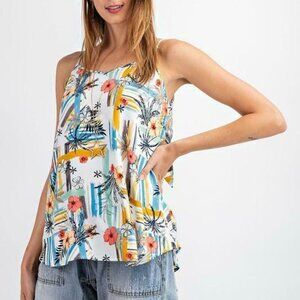 Easel Multicolor Floral Camisole Top